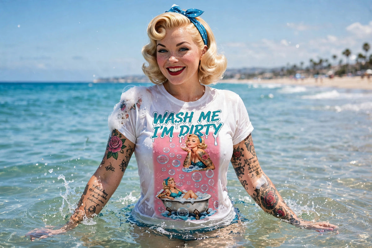 Dirty Girl Soap Co - Wash Me I'm Dirty white tee beach